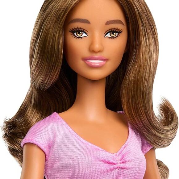 Barbie Fashionistas Doll #228, Blind Doll Wearing Pink Top and Ruffled Skirt - Picture 4 of 7